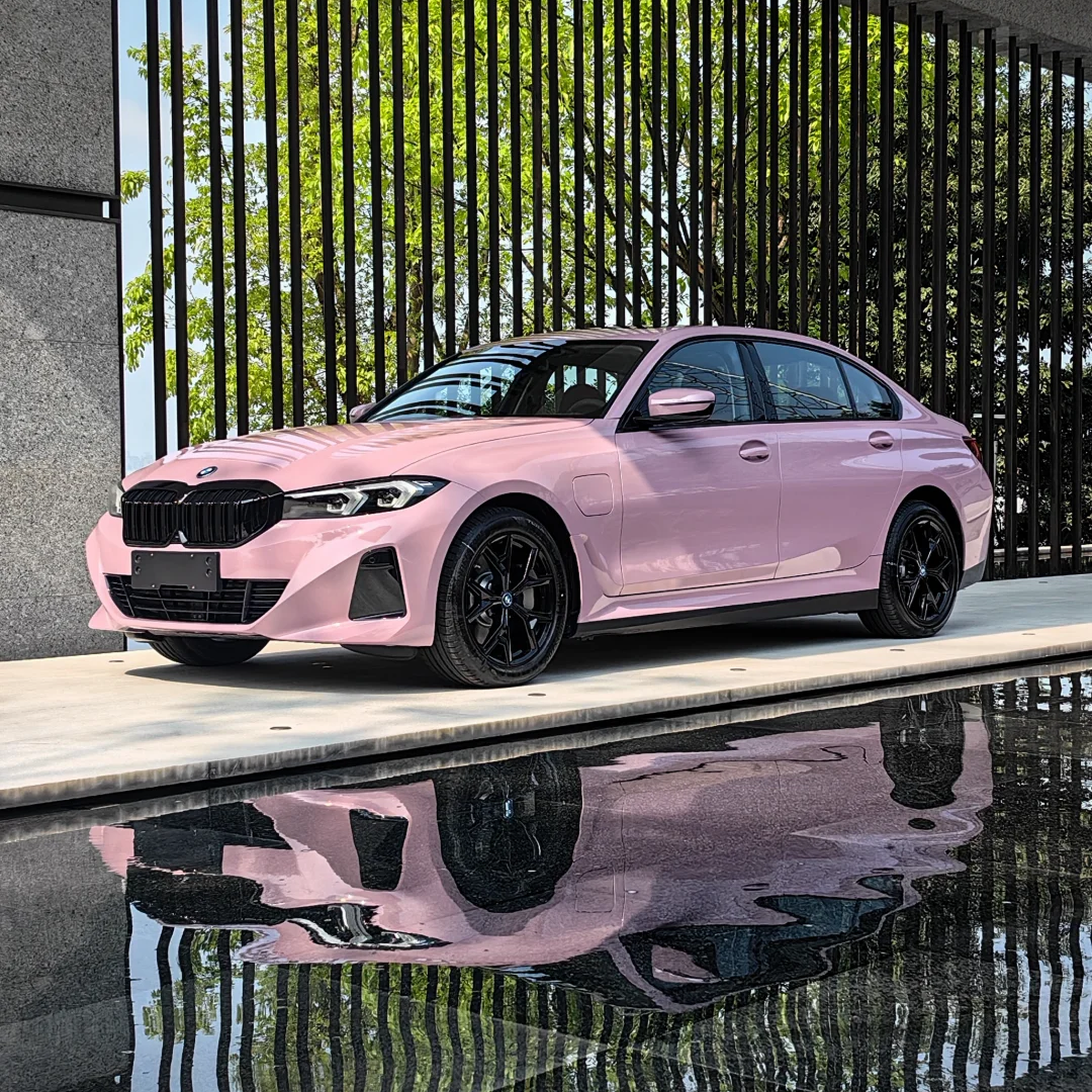 Glossy Oolong Milk Tea Pink Car Vinyl Wrap