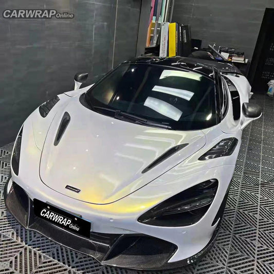 Quality Gloss White Gold Car Vinyl Wrap For Sale |