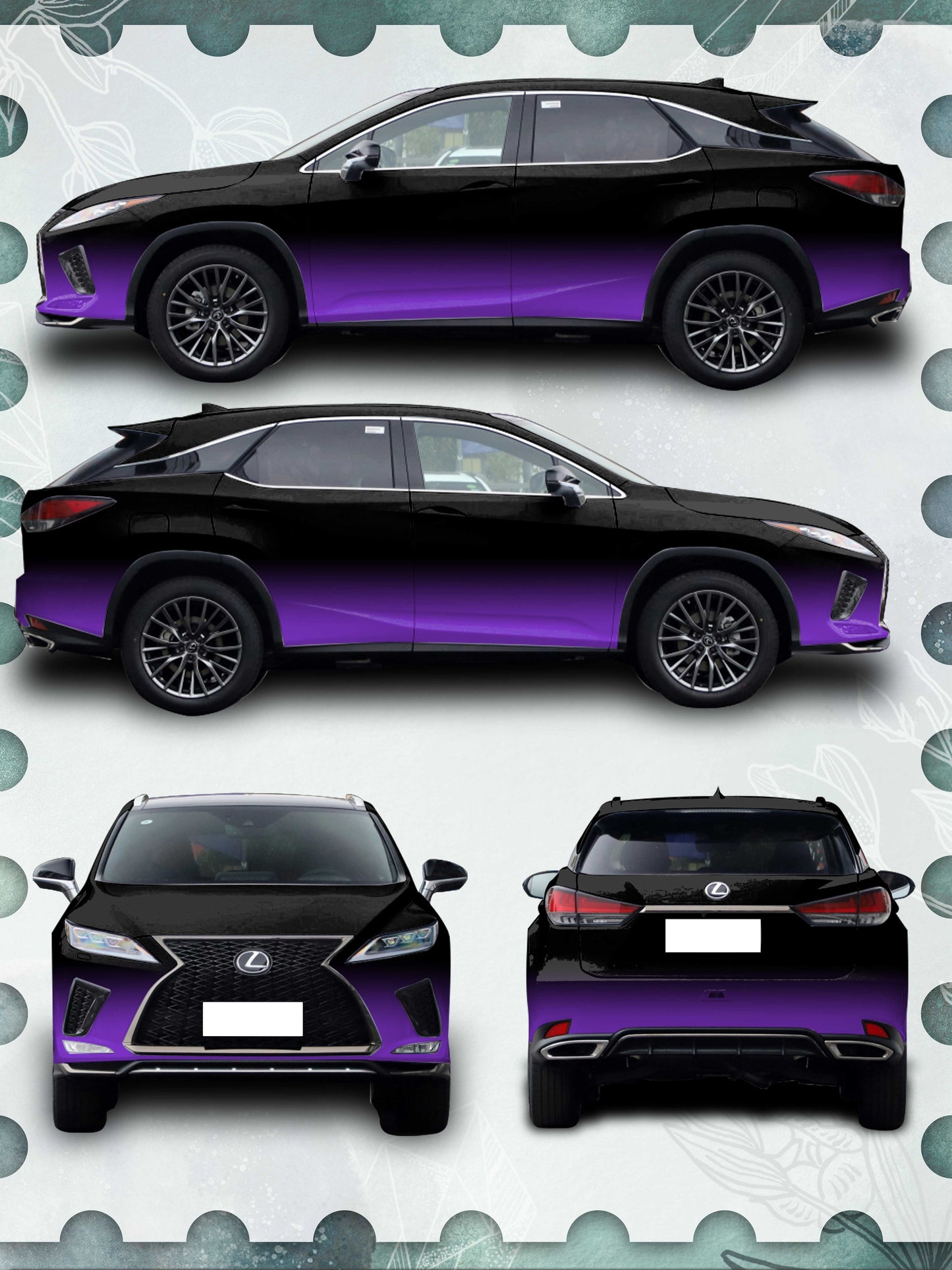 Black-Purple Gradient Customized Car Vinyl Wrap