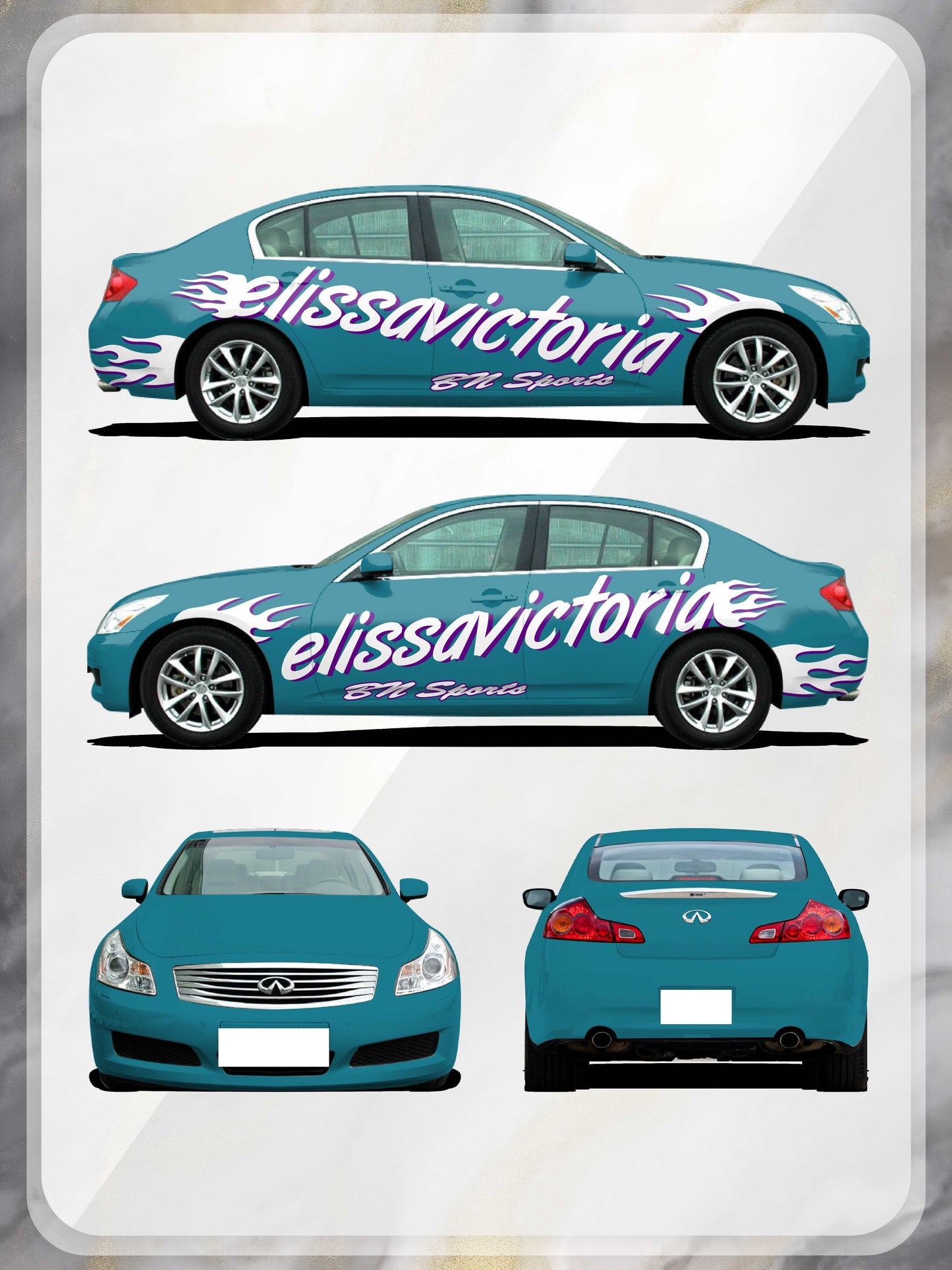 Quality Blue Carved Latte Art Customized Car Vinyl Wrap For Sale |