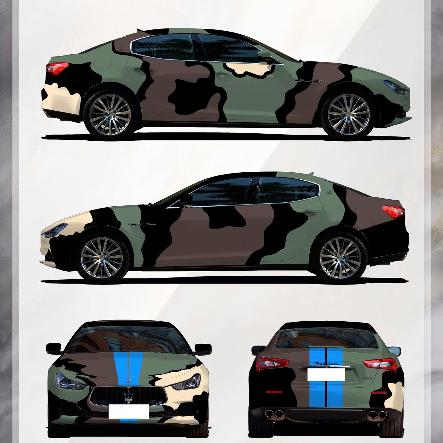 Quality Camouflage Customized Car Vinyl Wrap For Sale |