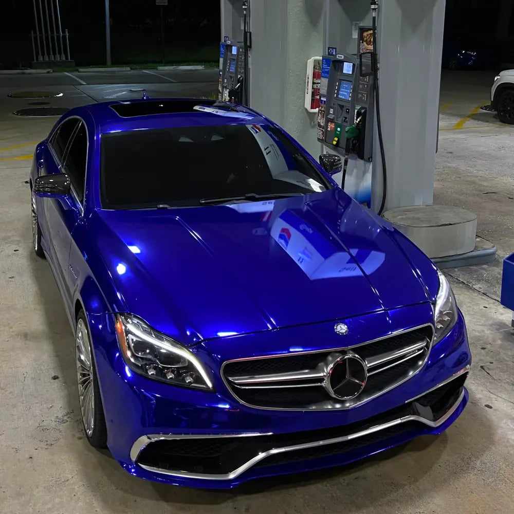 Quality Chrome Mirror Blue Car Vinyl Wrap For Sale |