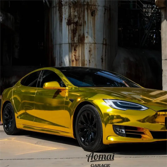 Chrome Mirror Gold Car Vinyl Wrap