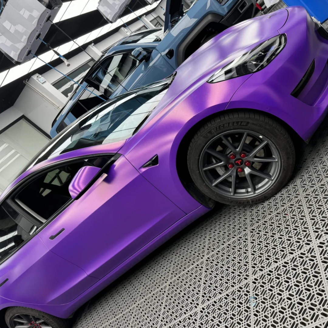 Benz Matte Diamond Purple Gold Car Vinyl Wrap