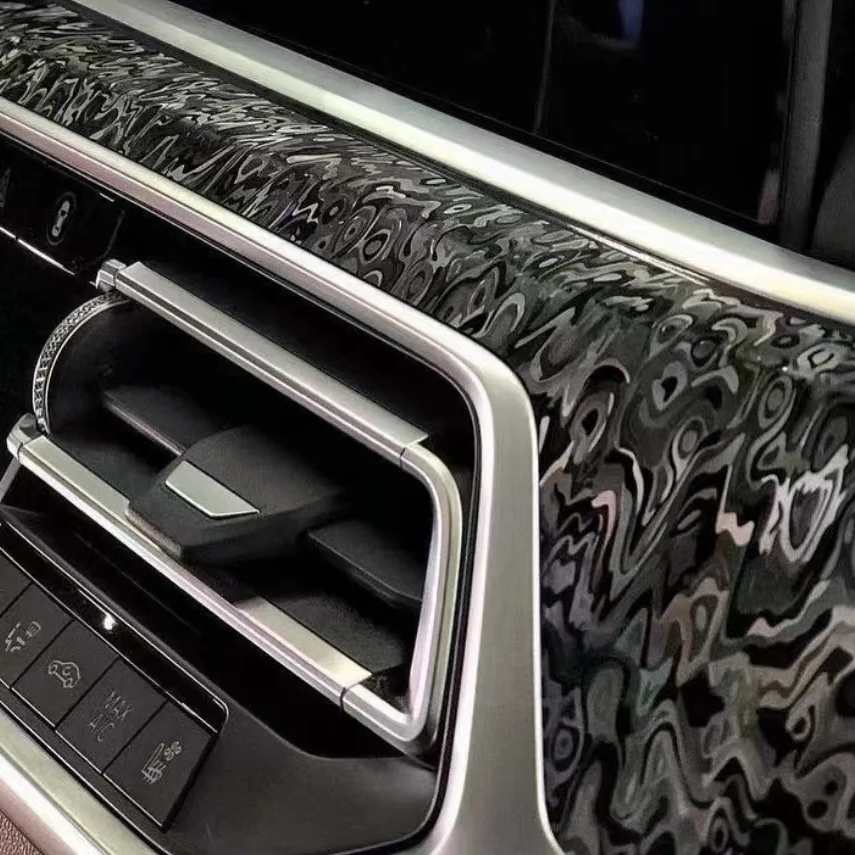 PET Gloss Metacosmic Black Carbon Fiber Car Vinyl Wrap - 3 Years Warranty