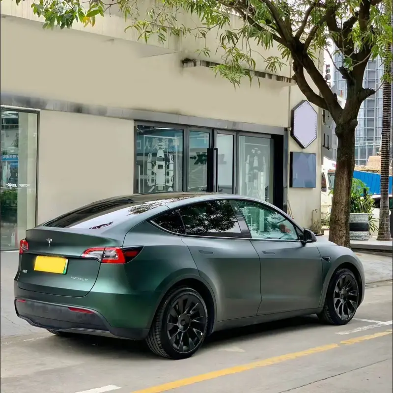 Tesla Ultra-Matte Diamond Green Car Vinyl Wrap