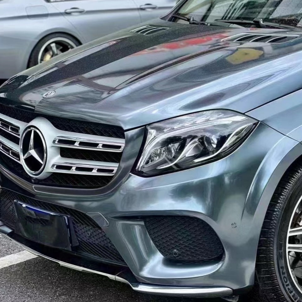 Benz Gloss PET Liquid Lime Grey Car Vinyl Wrap