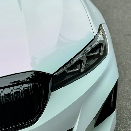 BMW Gloss PET Diamond Pink White Car Vinyl Wrap