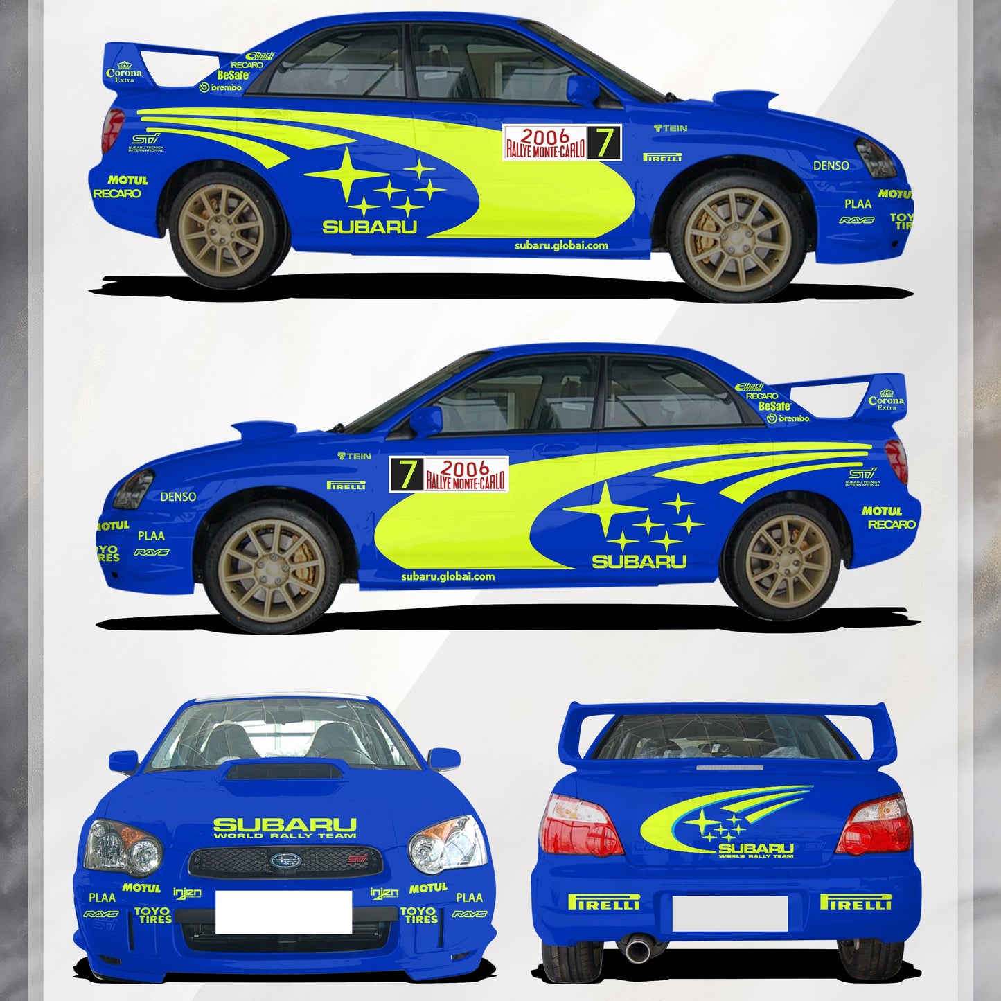 Quality Subaru Blue Monte Carlo Sharpness Customized Car Vinyl Wrap For Sale |