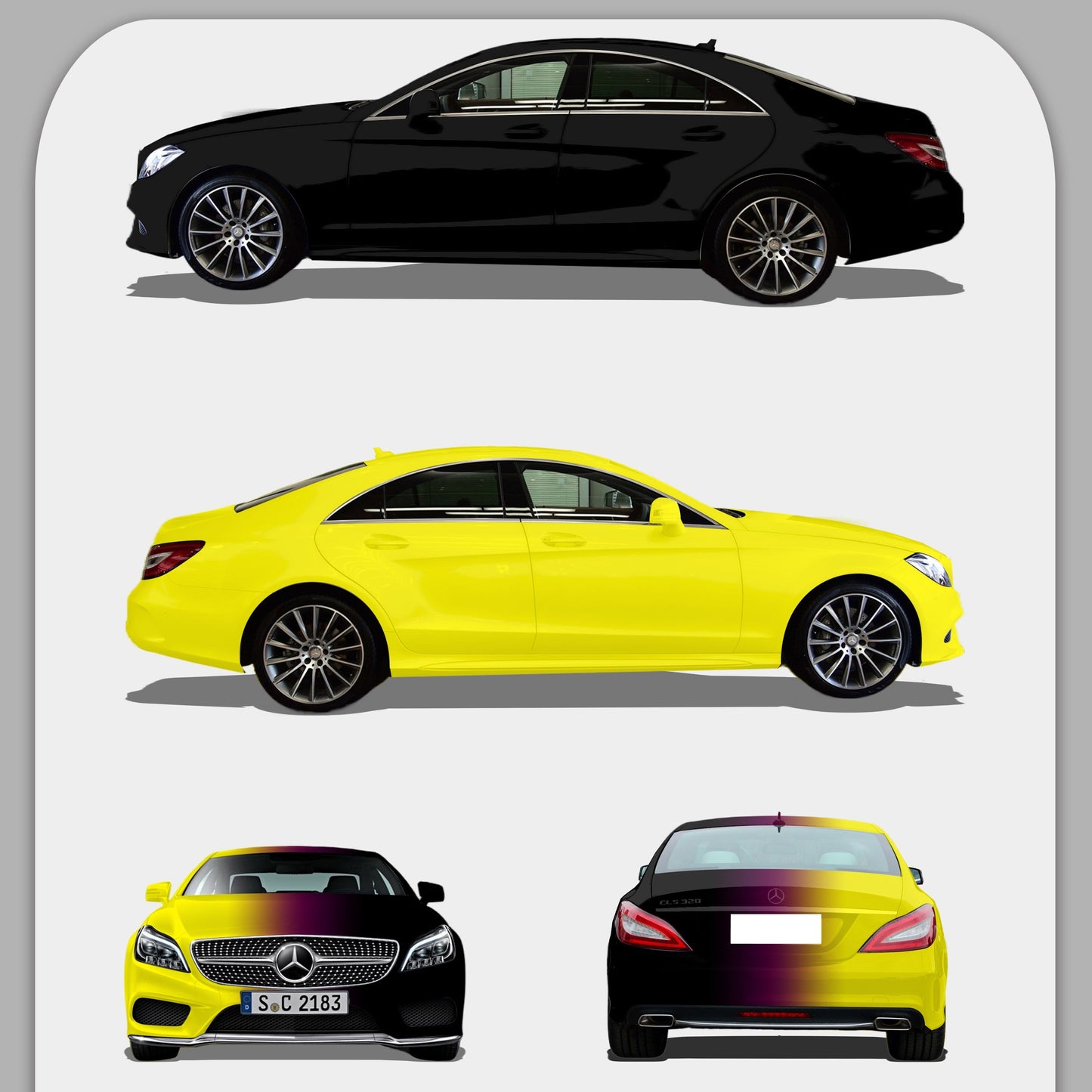 Quality Black And Yellow Gradient Customized Car Vinyl Wrap For Sale |