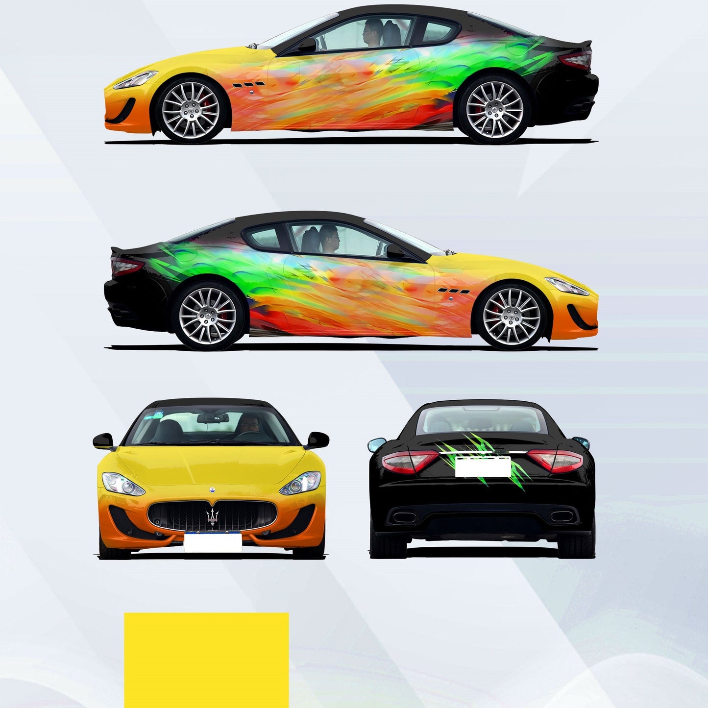 Quality Yellow Sand Beach Customized Car Vinyl Wrap For Sale |