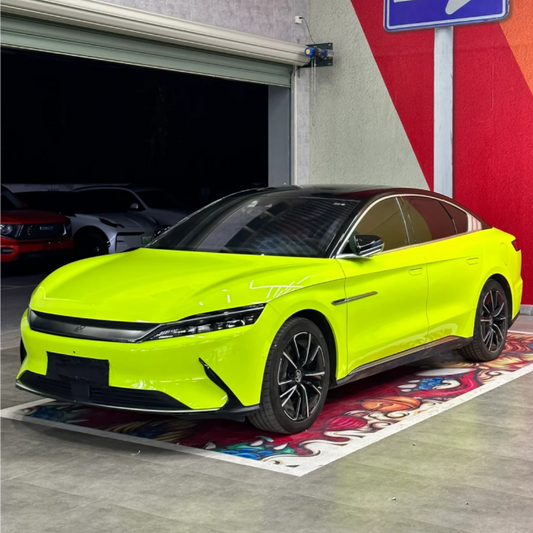 Quality Gloss Fluorescent Green Car Vinyl Wrap For Sale |