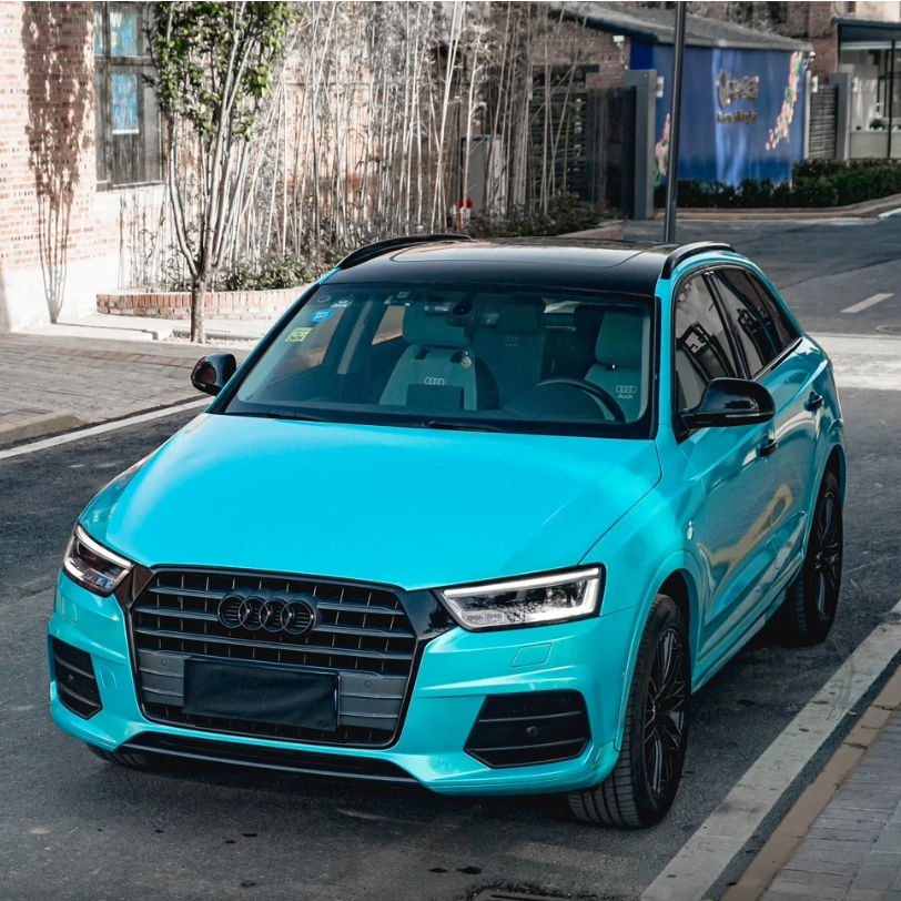 Quality Gloss Metal Paint Lake Blue Car Vinyl Wrap For Sale |