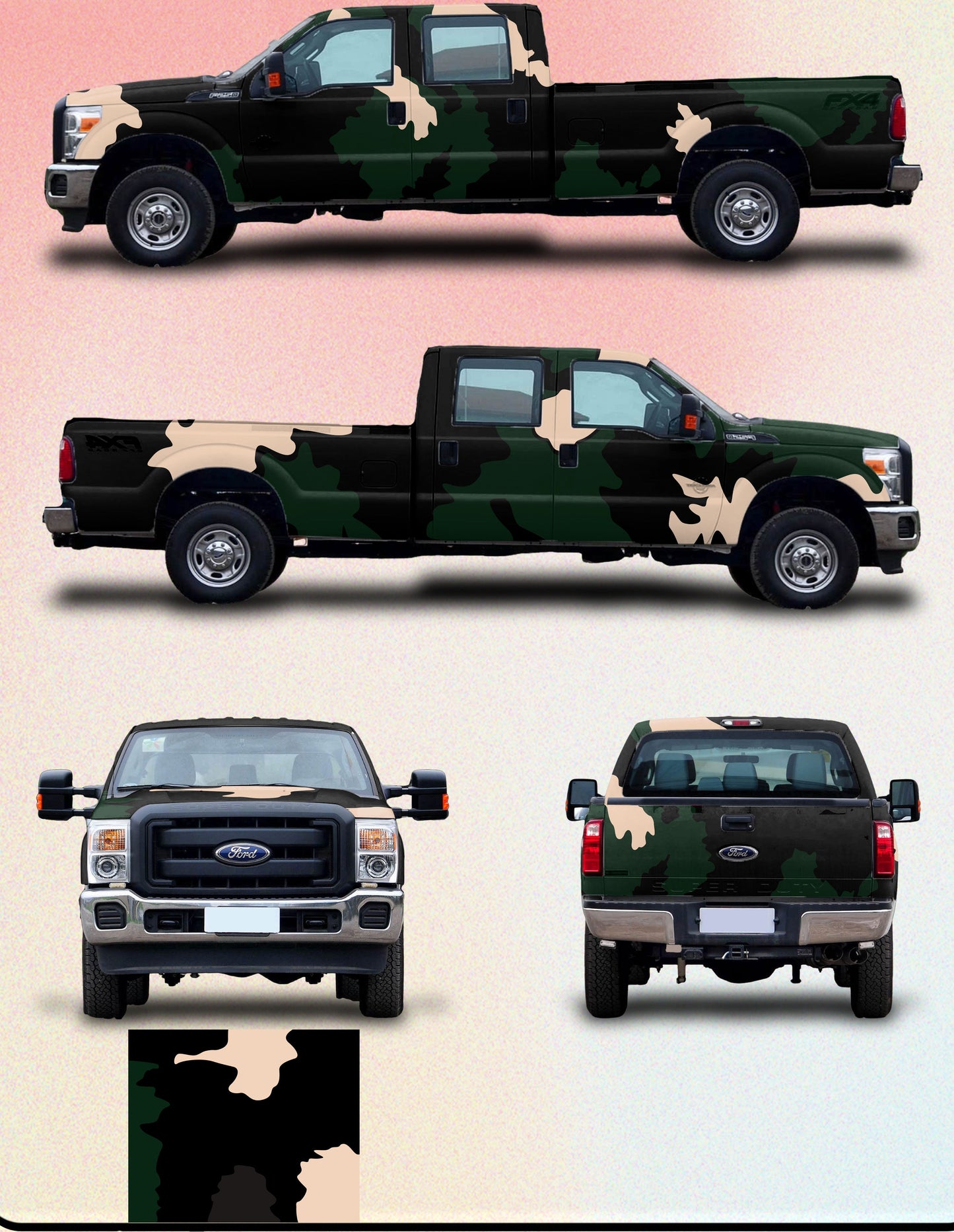 Quality Military Green Camouflage Customized Car Vinyl Wrap For Sale |