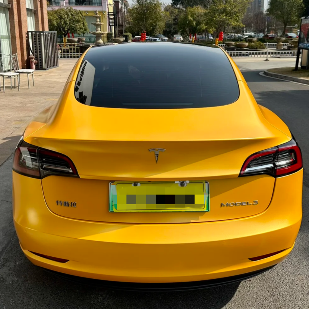 Tesla Heavy Metal Sparkle Yellow Car Vinyl Wrap