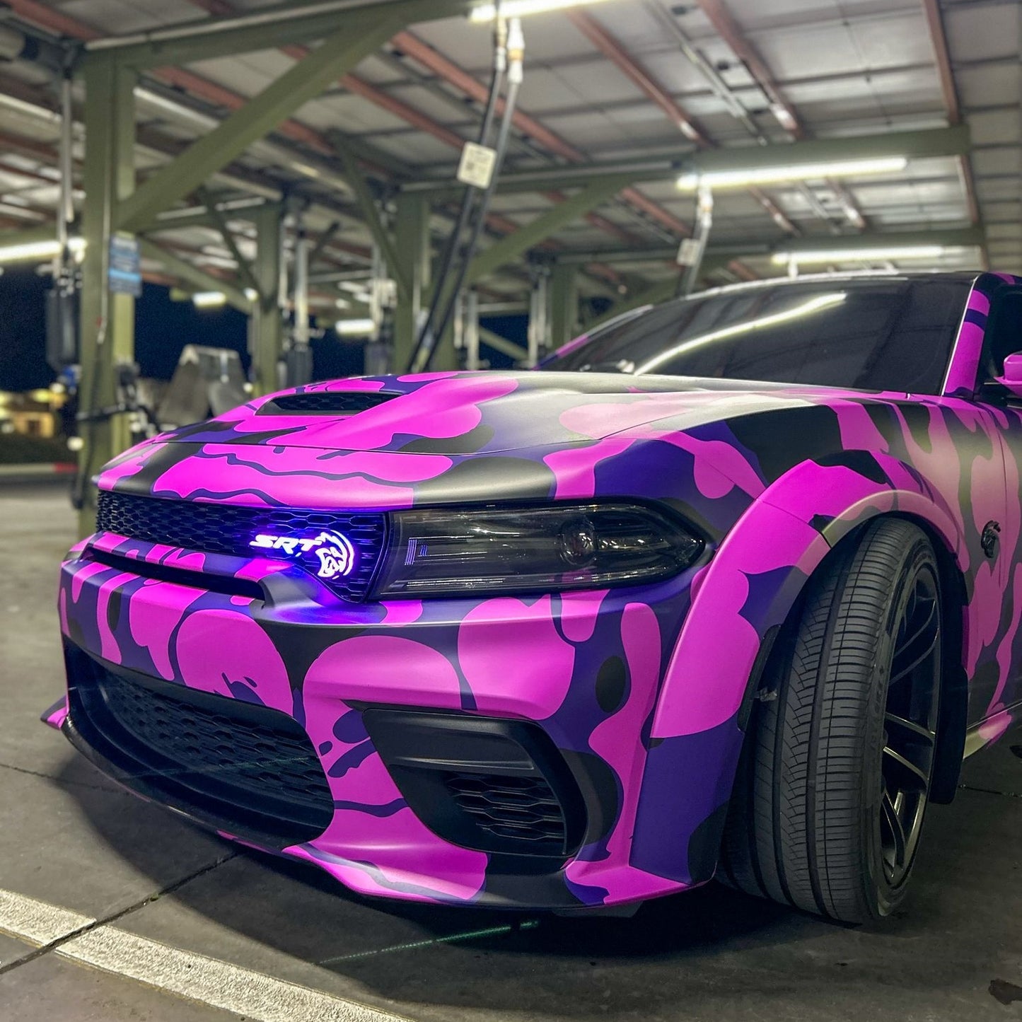 Hellcat Purple Camouflage Custom Car Vinyl Wrap - Free Shipping
