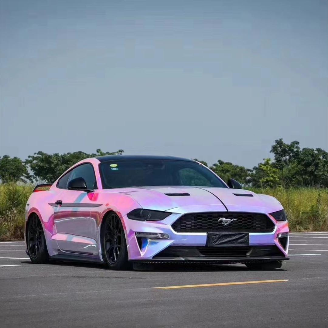 Quality Holographic Chrome Rainbow White Car Vinyl Wrap (Non-Stretchable) For Sale |