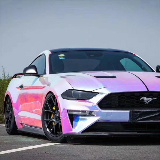 Quality Holographic Chrome Rainbow White Car Vinyl Wrap (Non-Stretchable) For Sale |