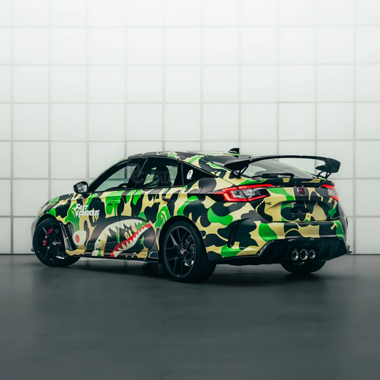 Honda Green Camo Custom Car Vinyl Wrap - Free Shipping Worldwide