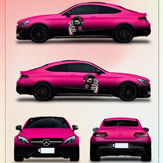 Quality Masked Wealthy Girl Customized Car Vinyl Wrap For Sale |