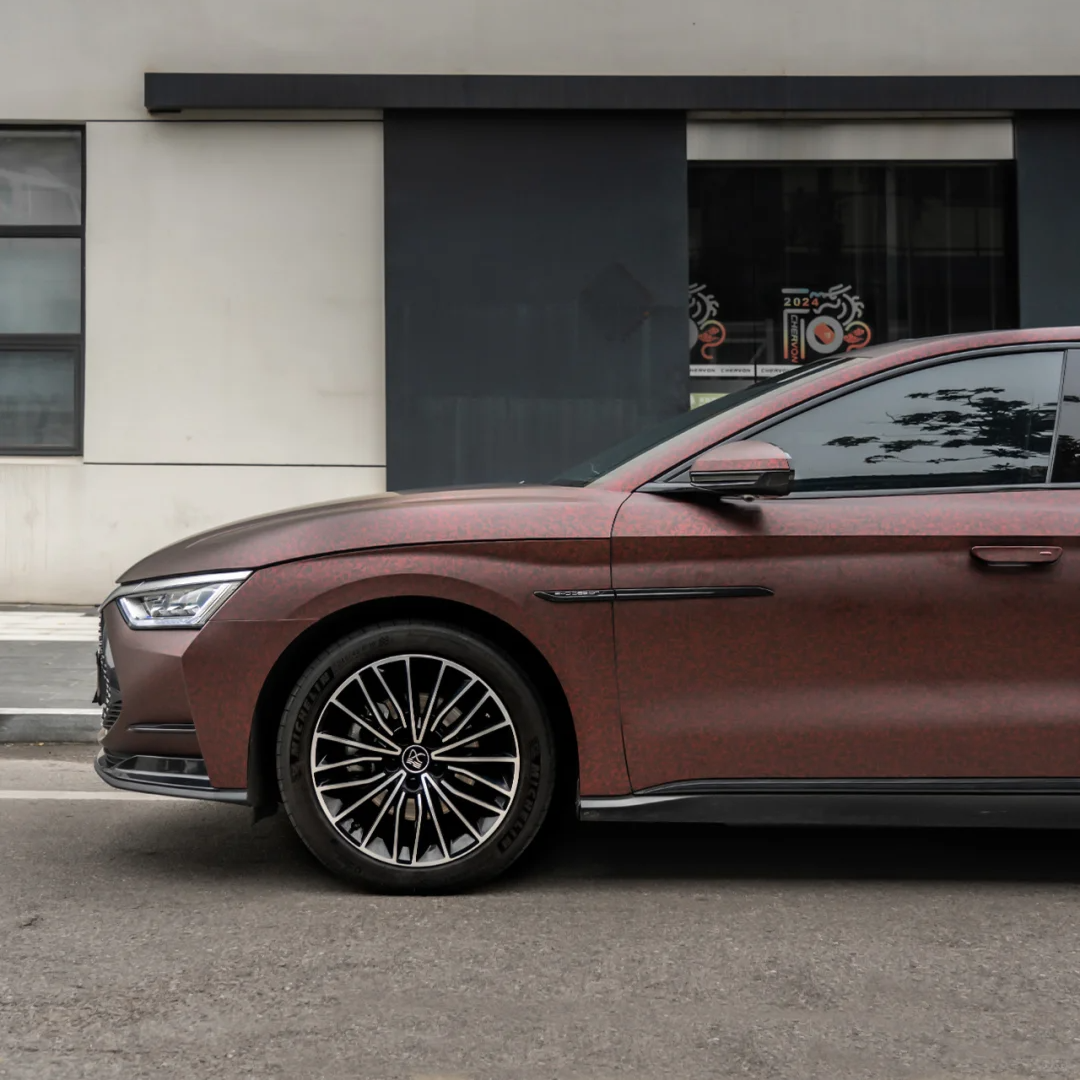 Quality Matte Black Red Forged Carbon Car Vinyl Wrap For Sale |