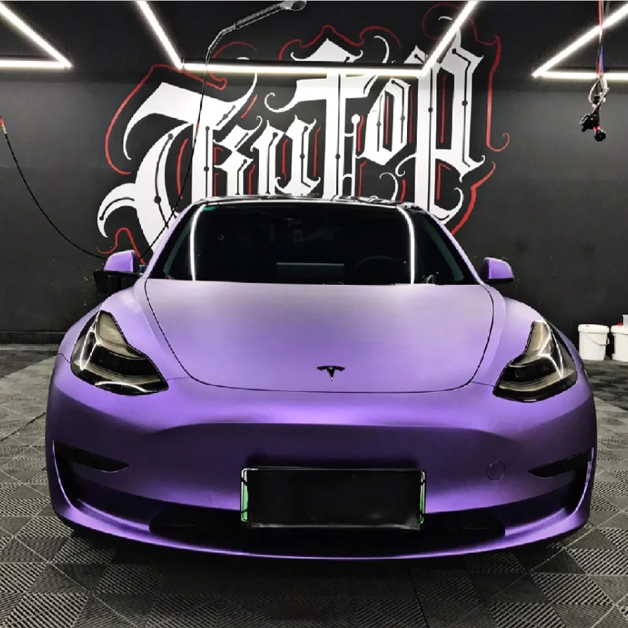 Quality Matte Heavy Metal Sparkle Purple Car Vinyl Wrap For Sale |