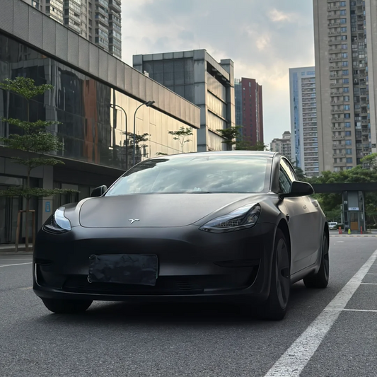 Matte Metallic Brushed Black Car Vinyl Wrap