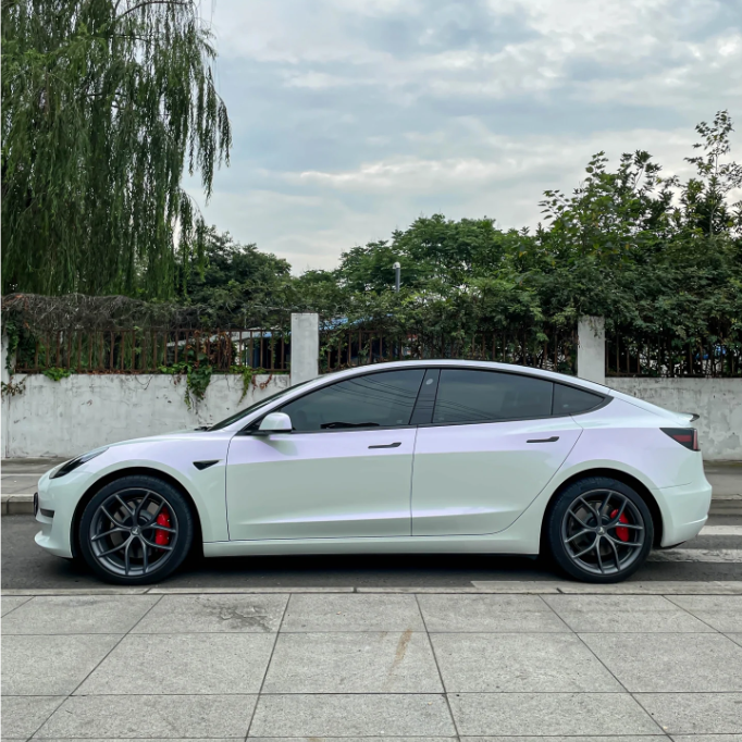 Quality Matte White Purple Car Vinyl Wrap For Sale |