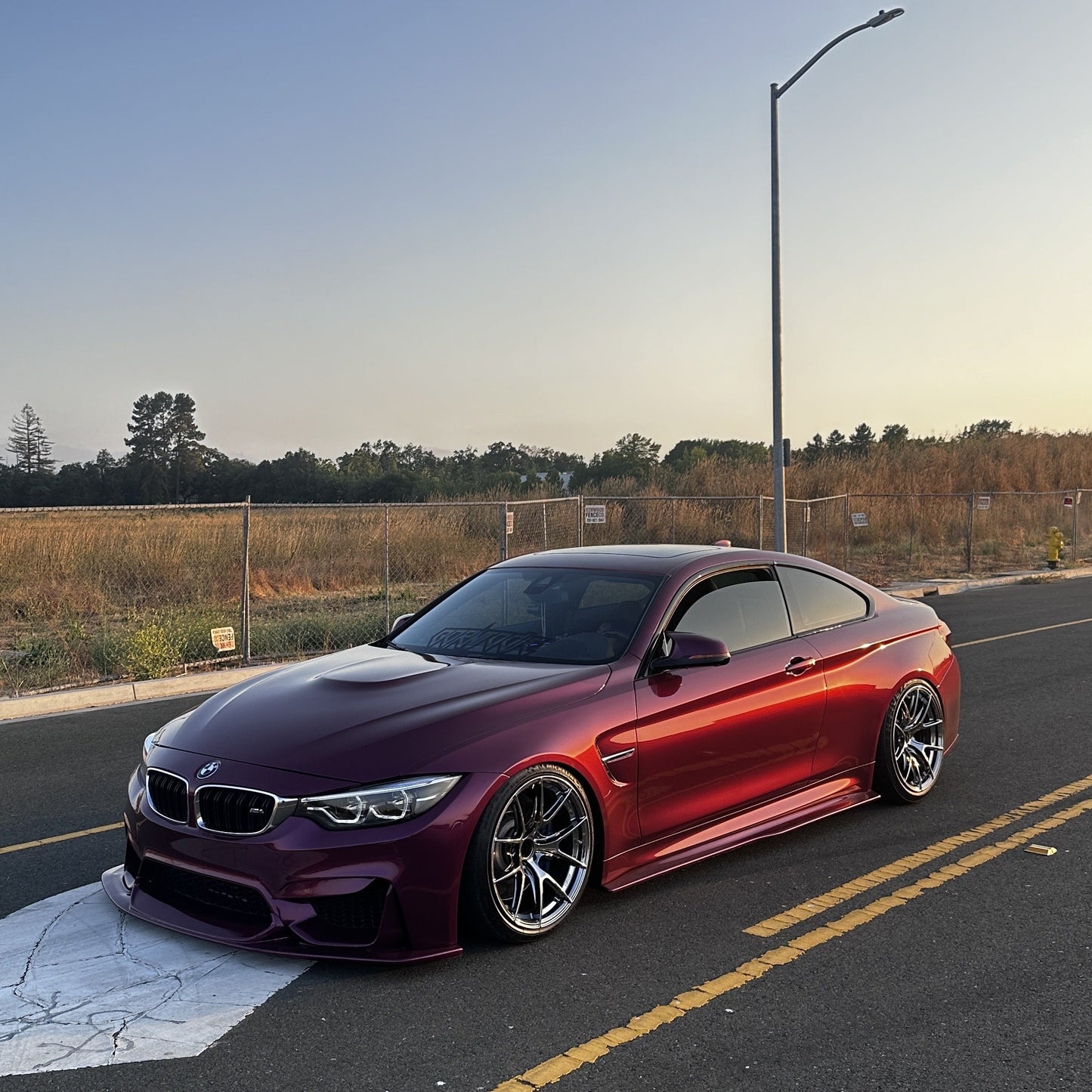 Quality PET Glossy Metallic Rubellite Purple Vinyl Wrap For Sale |