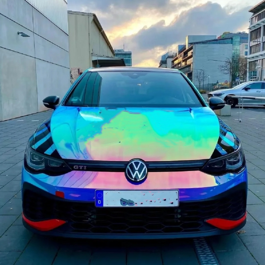 Rainbow Chrome Blue Car Vinyl Wrap