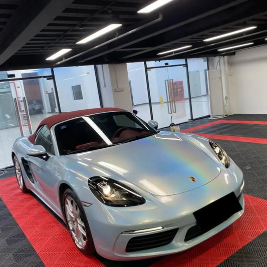 Quality Rainbow Holographic Ocean Blue Car Vinyl Wrap For Sale |