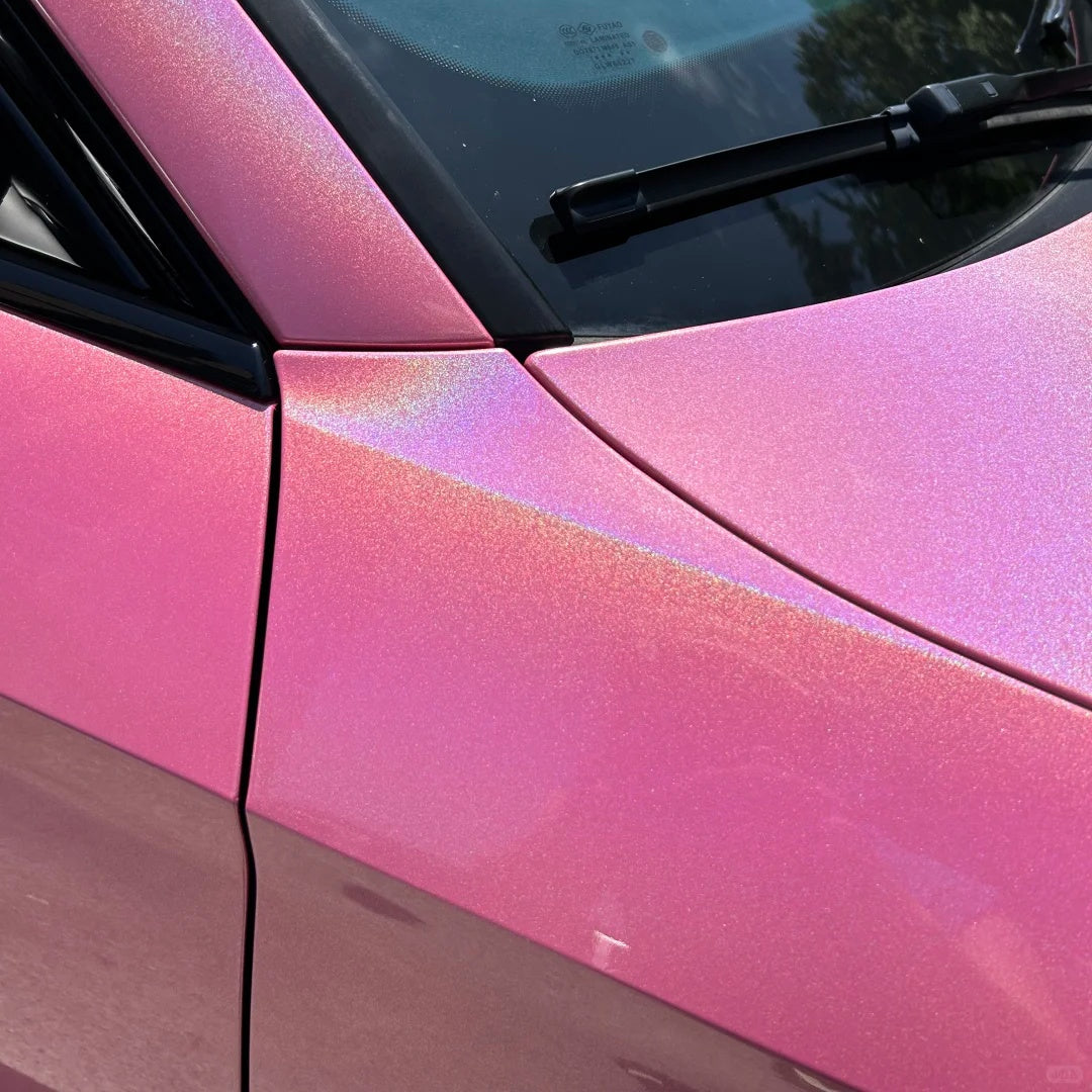 Rainbow Holographic Pink Car Vinyl Wrap