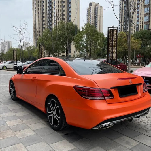 Satin Chrome Orange Car Vinyl Wrap