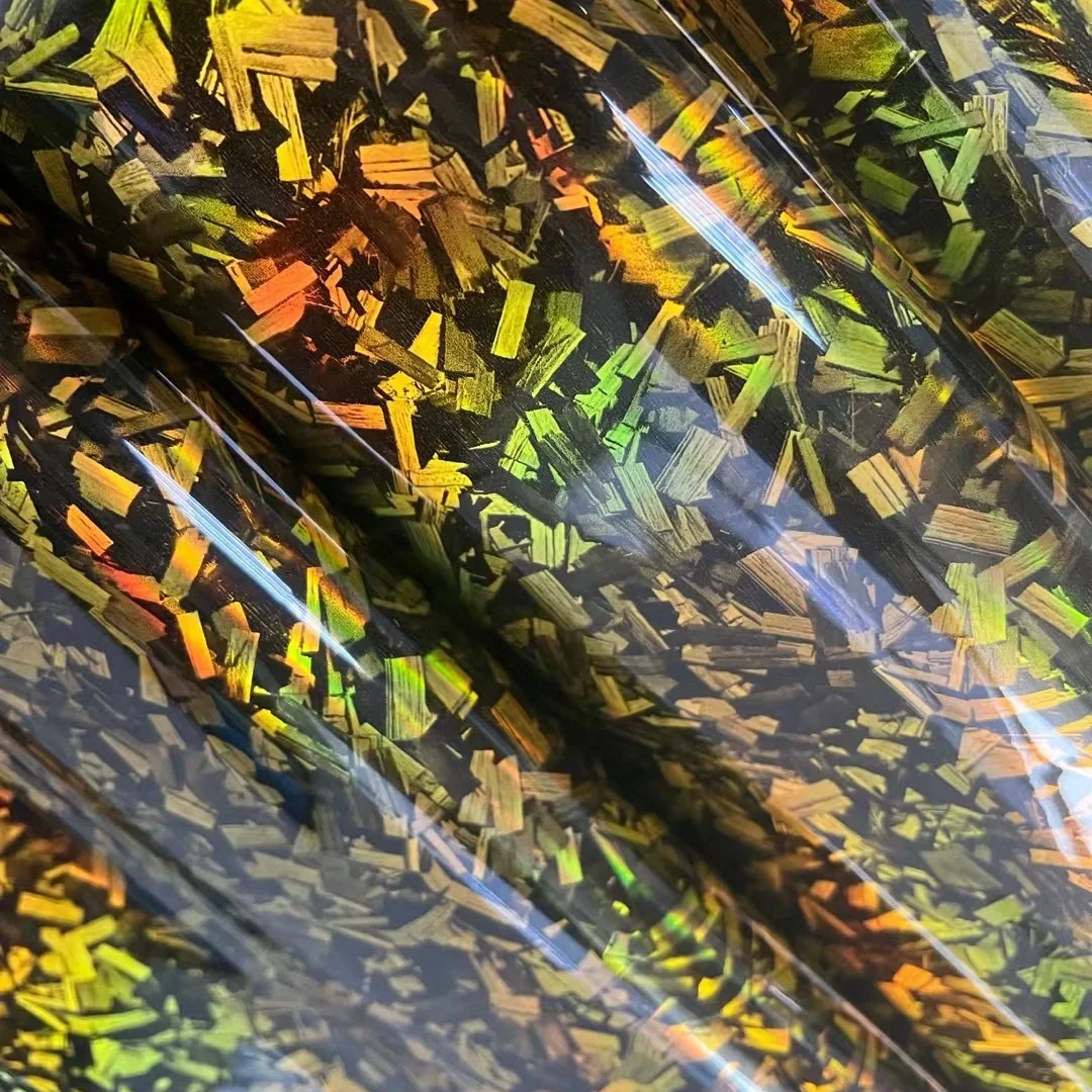 Quality Super Gloss Black Gold Carbon Car Vinyl Wrap For Sale |