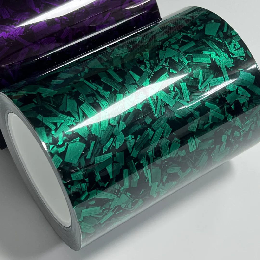 Quality Super Gloss Black Green Carbon Car Vinyl Wrap For Sale |