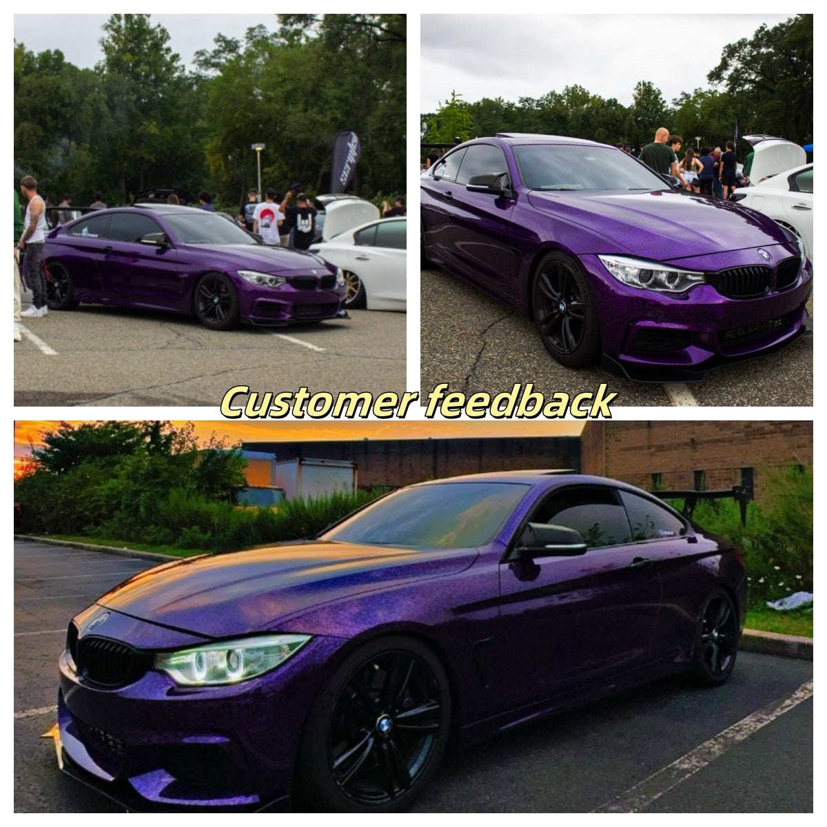 Quality Super Gloss Black Purple Carbon Car Vinyl Wrap For Sale |