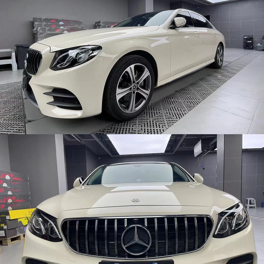 Tesla Benz Gloss Pepper Coopers White Car Vinyl Wrap