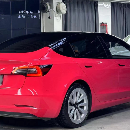 Tesla PET Glossy Strawberry Red Car Vinyl Wrap