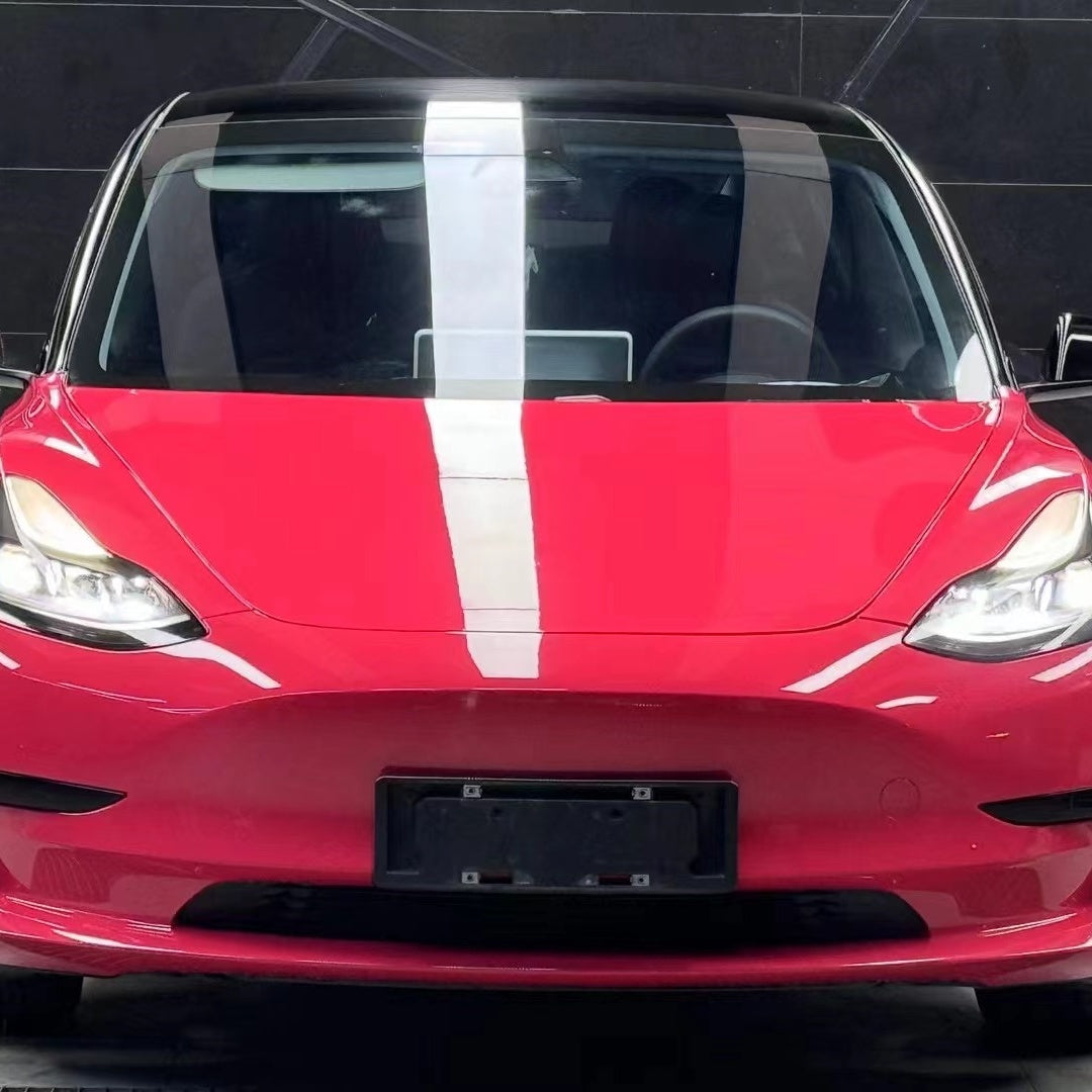 Tesla PET Glossy Strawberry Red Car Vinyl Wrap