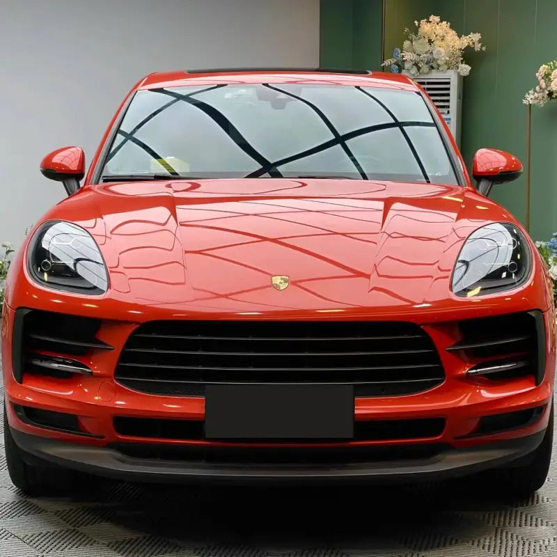Quality TPU Gloss Porsche Orange Car Vinyl Wrap For Sale |