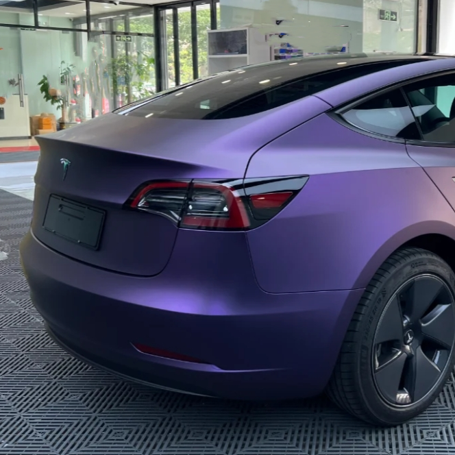 Ultra-Matte Purple-Red Car Vinyl Wrap