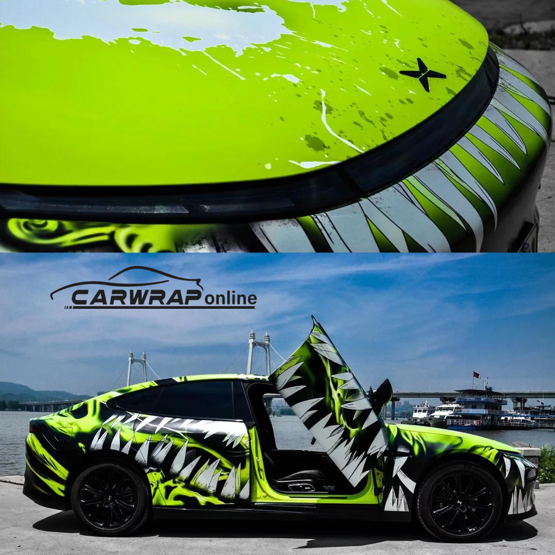 Venom Green Custom Car Vinyl Wrap