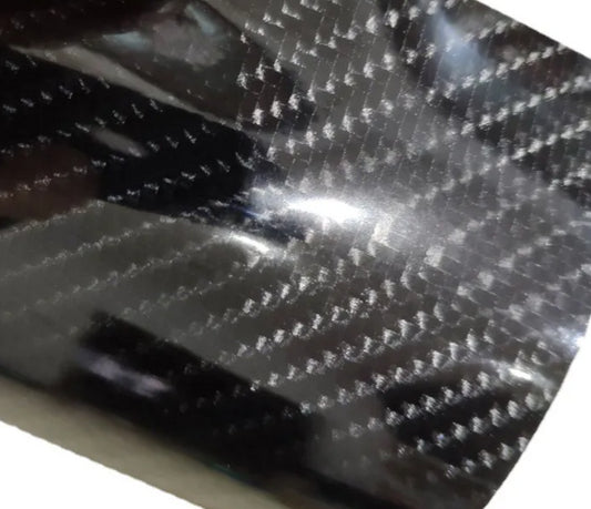 6D Super Gloss Emulational Carbon Fiber Black Car Vinyl Wrap