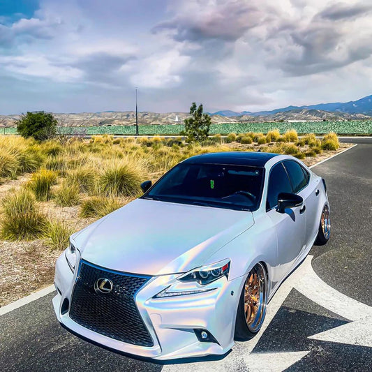 Rainbow Holographic White Car Vinyl Wrap