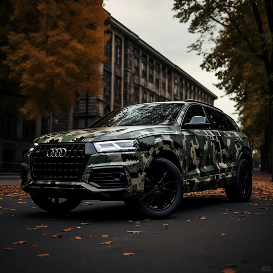 Audi Green Camo Custom Car Vinyl Wrap - Free Shipping Worldwide