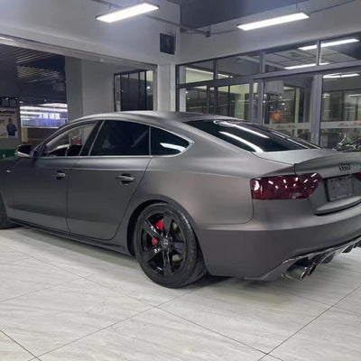 Audi Matte Diamond Black Red Car Vinyl Wrap