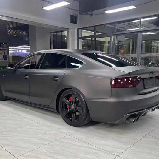 Audi Matte Diamond Black Red Car Vinyl Wrap