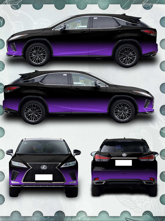 Black-Purple Gradient Customized Car Vinyl Wrap