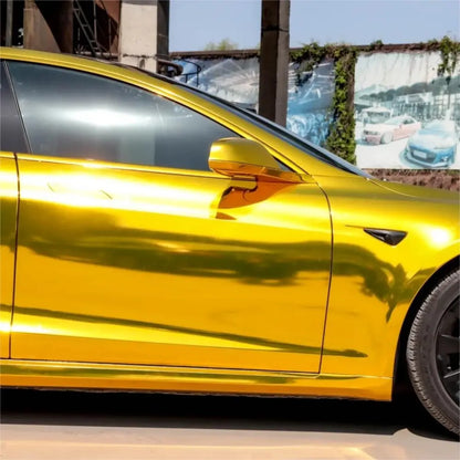 Chrome Mirror Gold Car Vinyl Wrap