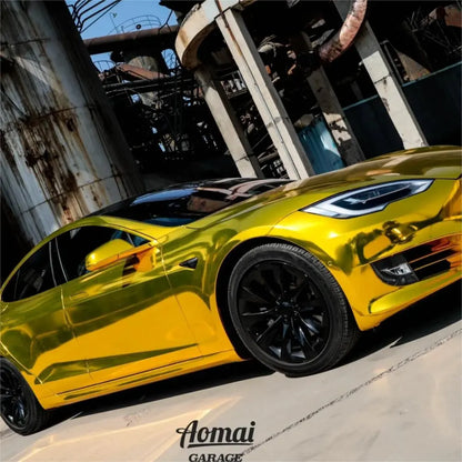 Chrome Mirror Gold Car Vinyl Wrap